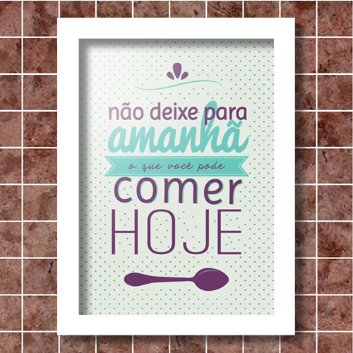 Quadrinho Decorativo - Comer Hoje